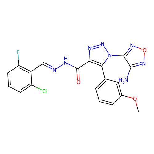 C19H14ClFN8O3 structure