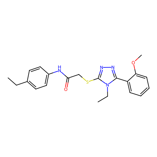 2-{[4-ethyl-5-(2-methoxyphenyl)-4H-1,2,4-triazol-3-yl]sulfanyl}-N-(4-ethylphenyl)acetamide structure