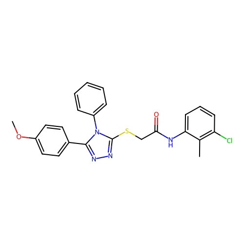 N-(3-chloro-2-methylphenyl)-2-{[5-(4-methoxyphenyl)-4-phenyl-4H-1,2,4-triazol-3-yl]sulfanyl}acetamide structure