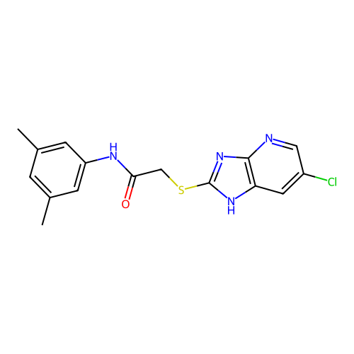 2-[(6-chloro-1H-imidazo[4,5-b]pyridin-2-yl)sulfanyl]-N-(3,5-dimethylphenyl)acetamide structure