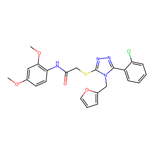 2-{[5-(2-chlorophenyl)-4-(furan-2-ylmethyl)-4H-1,2,4-triazol-3-yl]sulfanyl}-N-(2,4-dimethoxyphenyl)acetamide structure