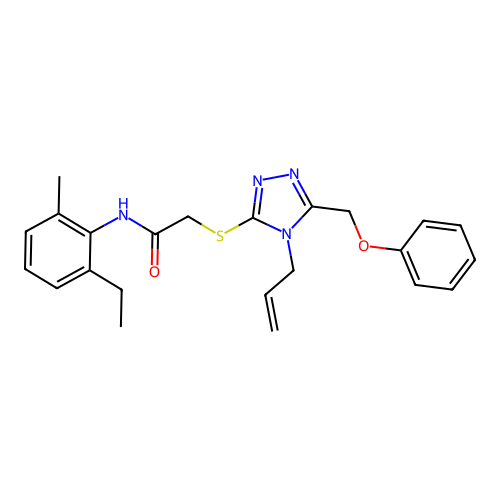 N-(2-ethyl-6-methylphenyl)-2-{[5-(phenoxymethyl)-4-(prop-2-en-1-yl)-4H-1,2,4-triazol-3-yl]sulfanyl}acetamide structure