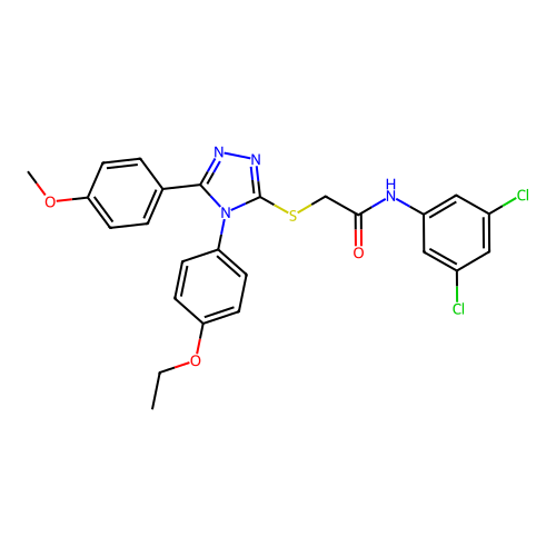 N-(3,5-dichlorophenyl)-2-{[4-(4-ethoxyphenyl)-5-(4-methoxyphenyl)-4H-1,2,4-triazol-3-yl]sulfanyl}acetamide structure