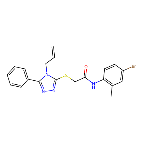 N-(4-bromo-2-methylphenyl)-2-{[5-phenyl-4-(prop-2-en-1-yl)-4H-1,2,4-triazol-3-yl]sulfanyl}acetamide structure