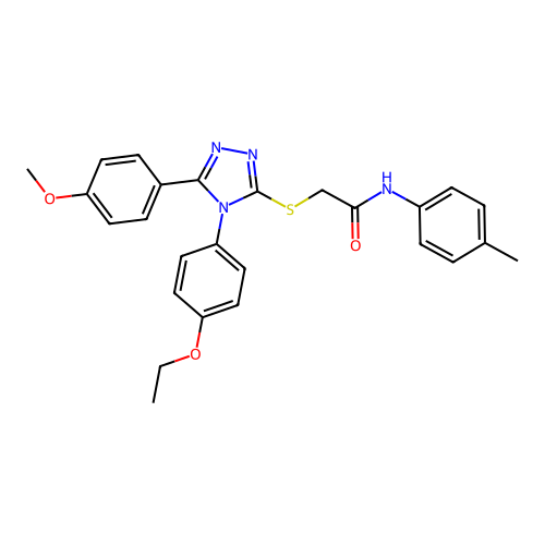 2-{[4-(4-ethoxyphenyl)-5-(4-methoxyphenyl)-4H-1,2,4-triazol-3-yl]sulfanyl}-N-(4-methylphenyl)acetamide structure