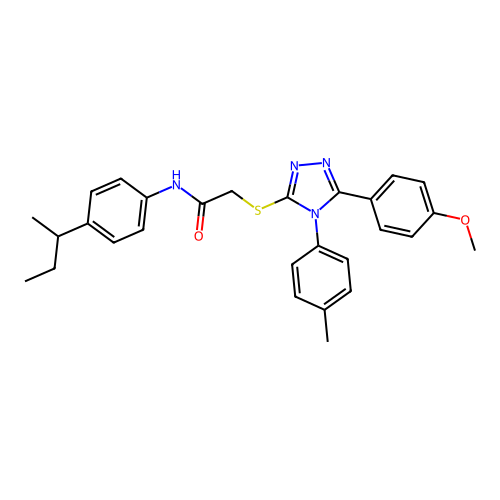 N-[4-(butan-2-yl)phenyl]-2-{[5-(4-methoxyphenyl)-4-(4-methylphenyl)-4H-1,2,4-triazol-3-yl]sulfanyl}acetamide structure