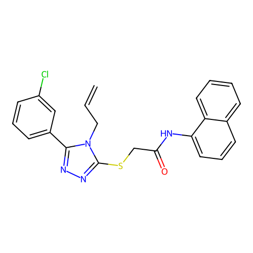 2-{[5-(3-chlorophenyl)-4-(prop-2-en-1-yl)-4H-1,2,4-triazol-3-yl]sulfanyl}-N-(naphthalen-1-yl)acetamide structure