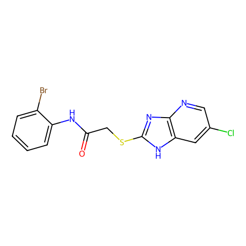 N-(2-bromophenyl)-2-[(6-chloro-3H-imidazo[4,5-b]pyridin-2-yl)sulfanyl]acetamide structure