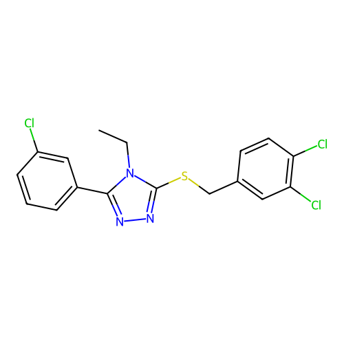 3-[(3,4-Dichlorophenyl)methylthio]-5-(3-chlorophenyl)-4-ethyl-1,2,4-triazole structure