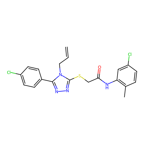 N-(5-chloro-2-methylphenyl)-2-{[5-(4-chlorophenyl)-4-(prop-2-en-1-yl)-4H-1,2,4-triazol-3-yl]sulfanyl}acetamide structure