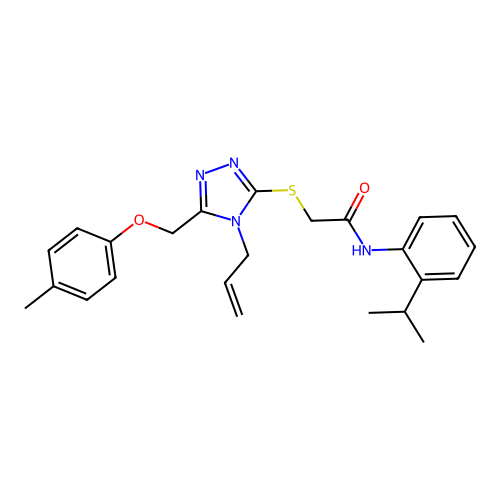 2-((4-allyl-5-((p-tolyloxy)methyl)-4H-1,2,4-triazol-3-yl)thio)-N-(2-isopropylphenyl)acetamide structure