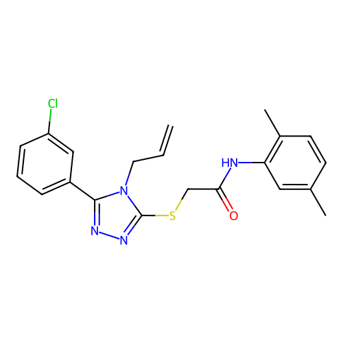 2-{[5-(3-chlorophenyl)-4-(prop-2-en-1-yl)-4H-1,2,4-triazol-3-yl]sulfanyl}-N-(2,5-dimethylphenyl)acetamide structure