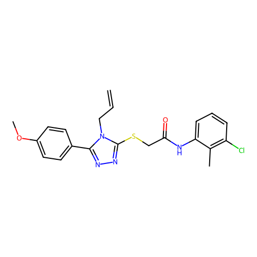 N-(3-chloro-2-methylphenyl)-2-{[5-(4-methoxyphenyl)-4-(prop-2-en-1-yl)-4H-1,2,4-triazol-3-yl]sulfanyl}acetamide structure