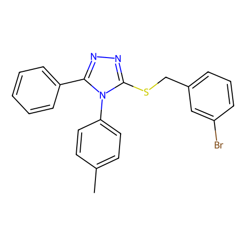 3-[(3-Bromophenyl)methylthio]-4-(4-methylphenyl)-5-phenyl-1,2,4-triazole structure