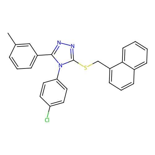 4-(4-chlorophenyl)-3-(3-methylphenyl)-5-(naphthalen-1-ylmethylsulfanyl)-1,2,4-triazole structure