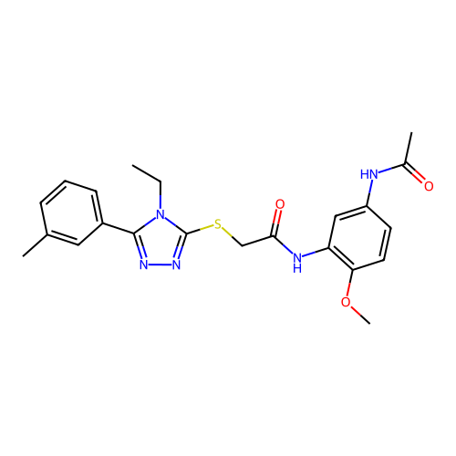 N-(5-acetamido-2-methoxyphenyl)-2-((4-ethyl-5-(m-tolyl)-4H-1,2,4-triazol-3-yl)thio)acetamide structure