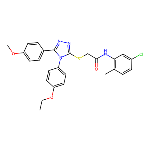 N-(5-chloro-2-methylphenyl)-2-{[4-(4-ethoxyphenyl)-5-(4-methoxyphenyl)-4H-1,2,4-triazol-3-yl]sulfanyl}acetamide structure
