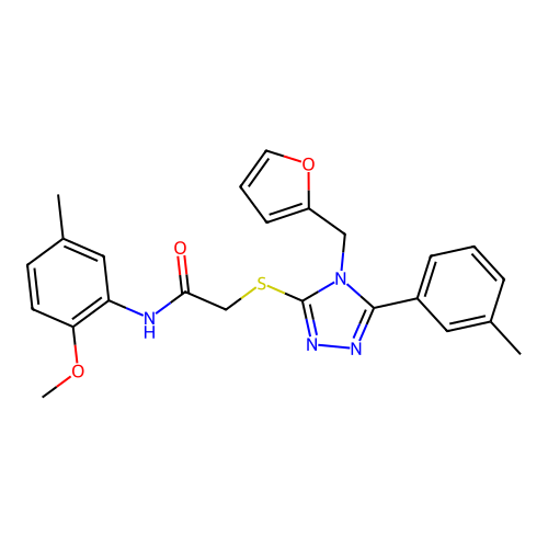 2-{[4-(furan-2-ylmethyl)-5-(3-methylphenyl)-4H-1,2,4-triazol-3-yl]sulfanyl}-N-(2-methoxy-5-methylphenyl)acetamide structure