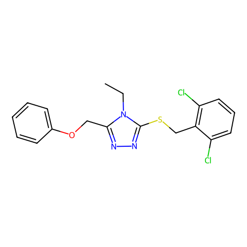 3-[(2,6-dichlorobenzyl)sulfanyl]-4-ethyl-5-(phenoxymethyl)-4H-1,2,4-triazole structure