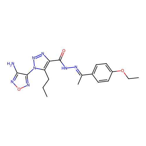 C18H22N8O3 structure