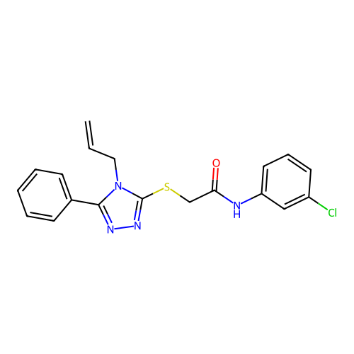 N-(3-chlorophenyl)-2-[(5-phenyl-4-prop-2-enyl-1,2,4-triazol-3-yl)sulfanyl]acetamide structure