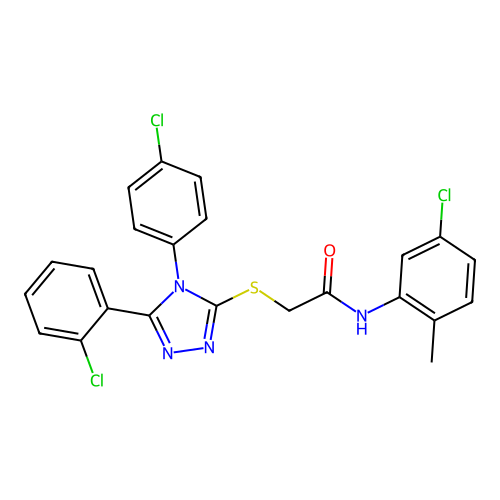 N-(5-chloro-2-methylphenyl)-2-{[5-(2-chlorophenyl)-4-(4-chlorophenyl)-4H-1,2,4-triazol-3-yl]sulfanyl}acetamide structure