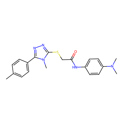 N-(4-(dimethylamino)phenyl)-2-((4-methyl-5-(p-tolyl)-4H-1,2,4-triazol-3-yl)thio)acetamide structure