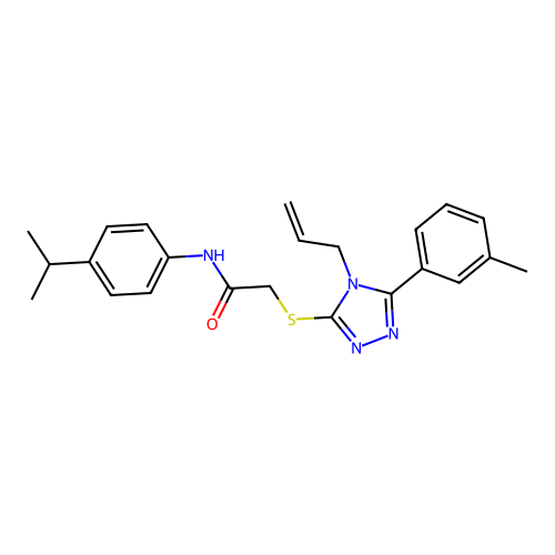 2-{[5-(3-methylphenyl)-4-(prop-2-en-1-yl)-4H-1,2,4-triazol-3-yl]sulfanyl}-N-[4-(propan-2-yl)phenyl]acetamide structure
