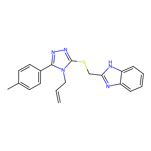 2-(((4-allyl-5-(p-tolyl)-4H-1,2,4-triazol-3-yl)thio)methyl)-1H-benzo[d]imidazole structure