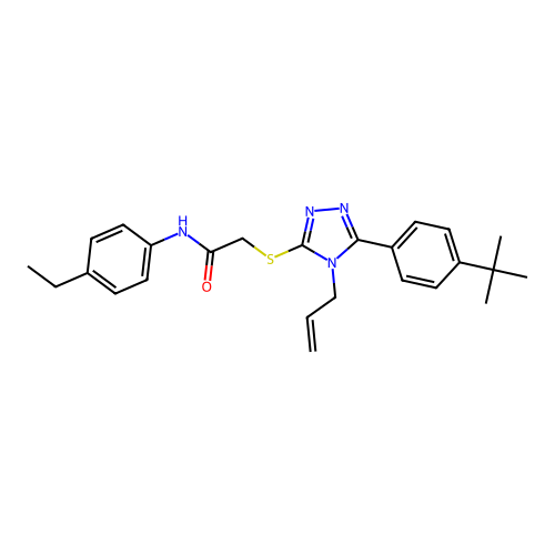 2-((4-allyl-5-(4-(tert-butyl)phenyl)-4H-1,2,4-triazol-3-yl)thio)-N-(4-ethylphenyl)acetamide structure