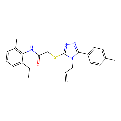 2-((4-allyl-5-(p-tolyl)-4H-1,2,4-triazol-3-yl)thio)-N-(2-ethyl-6-methylphenyl)acetamide structure