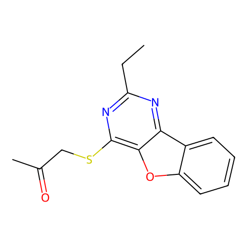 1-[(2-Ethyl[1]benzofuro[3,2-d]pyrimidin-4-yl)sulfanyl]propan-2-one structure