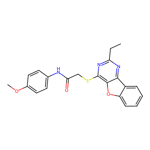 2-((2-ethylbenzofuro[3,2-d]pyrimidin-4-yl)thio)-N-(4-methoxyphenyl)acetamide structure