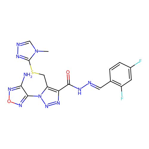 C16H13F2N11O2S structure