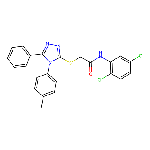 N-(2,5-dichlorophenyl)-2-[[4-(4-methylphenyl)-5-phenyl-1,2,4-triazol-3-yl]sulfanyl]acetamide structure