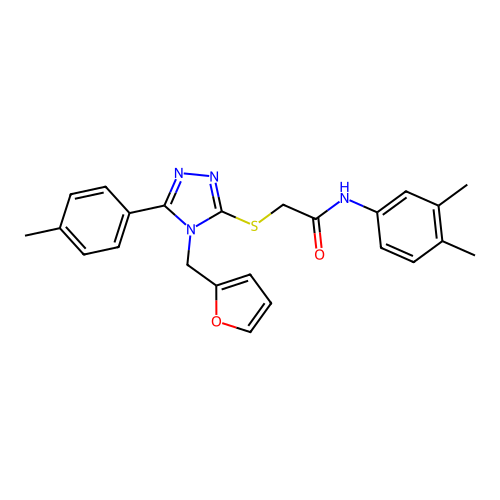 N-(3,4-dimethylphenyl)-2-((4-(furan-2-ylmethyl)-5-(p-tolyl)-4H-1,2,4-triazol-3-yl)thio)acetamide structure