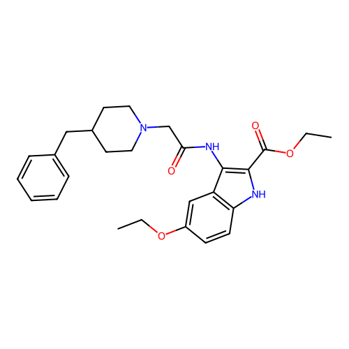 ethyl 3-{[(4-benzylpiperidin-1-yl)acetyl]amino}-5-ethoxy-1H-indole-2-carboxylate structure