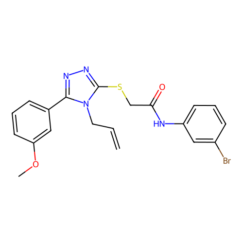 N-(3-bromophenyl)-2-[[5-(3-methoxyphenyl)-4-prop-2-enyl-1,2,4-triazol-3-yl]sulfanyl]acetamide structure