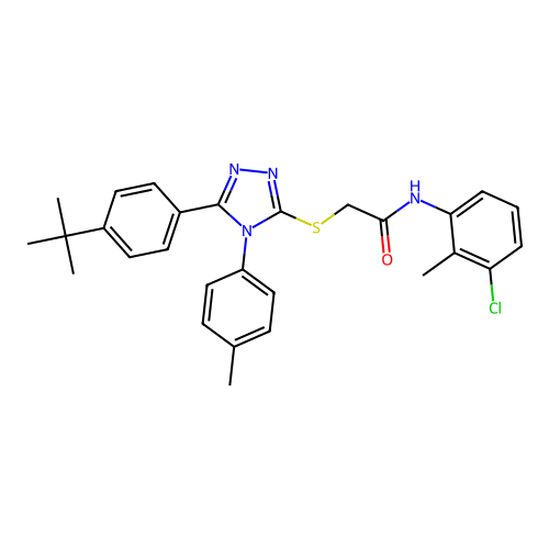 2-{[5-(4-tert-butylphenyl)-4-(4-methylphenyl)-4H-1,2,4-triazol-3-yl]sulfanyl}-N-(3-chloro-2-methylphenyl)acetamide structure