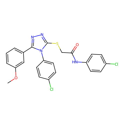 N-(4-chlorophenyl)-2-{[4-(4-chlorophenyl)-5-(3-methoxyphenyl)-4H-1,2,4-triazol-3-yl]sulfanyl}acetamide structure