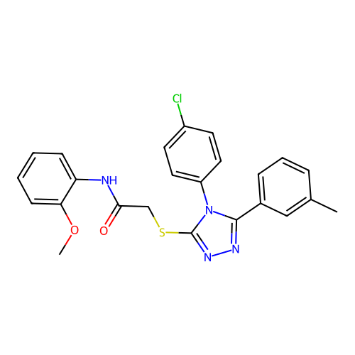2-{[4-(4-chlorophenyl)-5-(3-methylphenyl)-4H-1,2,4-triazol-3-yl]sulfanyl}-N-(2-methoxyphenyl)acetamide structure