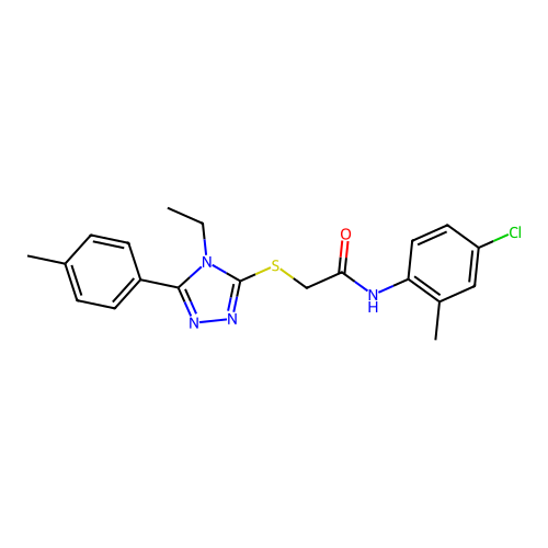 N-(4-chloro-2-methylphenyl)-2-{[4-ethyl-5-(4-methylphenyl)-4H-1,2,4-triazol-3-yl]sulfanyl}acetamide structure