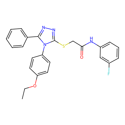 2-[[4-(4-ethoxyphenyl)-5-phenyl-1,2,4-triazol-3-yl]sulfanyl]-N-(3-fluorophenyl)acetamide structure
