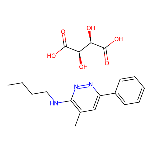 3-Butylamino-4-methyl-6-phenylpyridazine tartrate structure