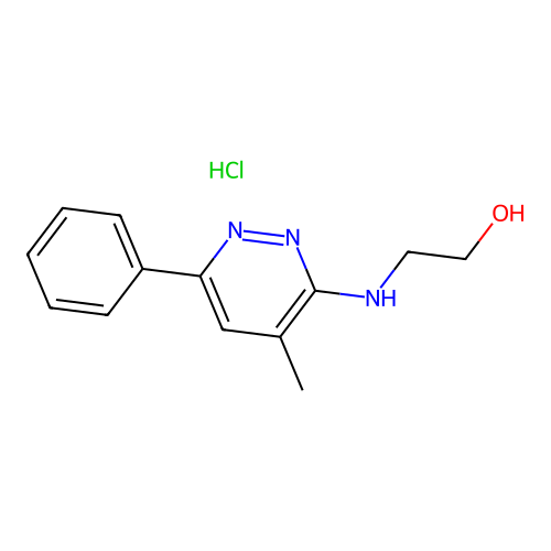 Ethanol, 2-((4-methyl-6-phenyl-3-pyridazinyl)amino)-, hydrochloride structure