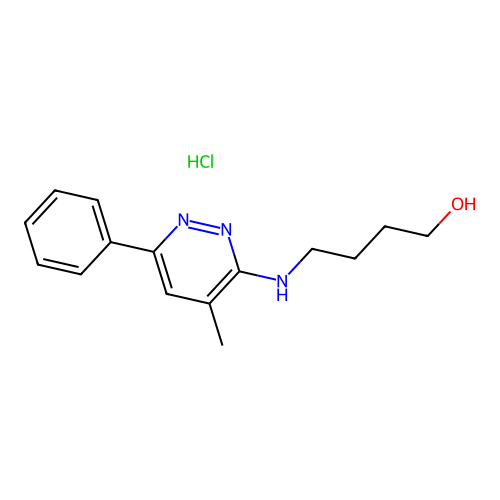 1-Butanol, 4-((4-methyl-6-phenyl-3-pyridazinyl)amino)-, hydrochloride structure
