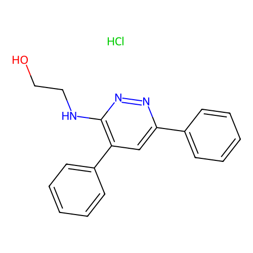 Ethanol, 2-((4.6-diphenyl-3-pyridazinyl)amino)-, hydrochloride structure