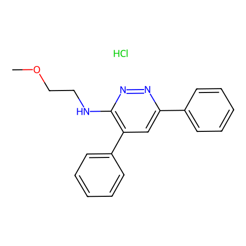 3-Pyridazinamine, 4,6-diphenyl-N-(2-methoxyethyl)-, hydrochloride structure