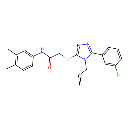 2-{[5-(3-chlorophenyl)-4-(prop-2-en-1-yl)-4H-1,2,4-triazol-3-yl]sulfanyl}-N-(3,4-dimethylphenyl)acetamide structure