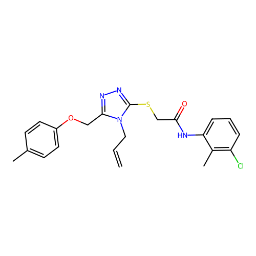 2-((4-allyl-5-((p-tolyloxy)methyl)-4H-1,2,4-triazol-3-yl)thio)-N-(3-chloro-2-methylphenyl)acetamide structure